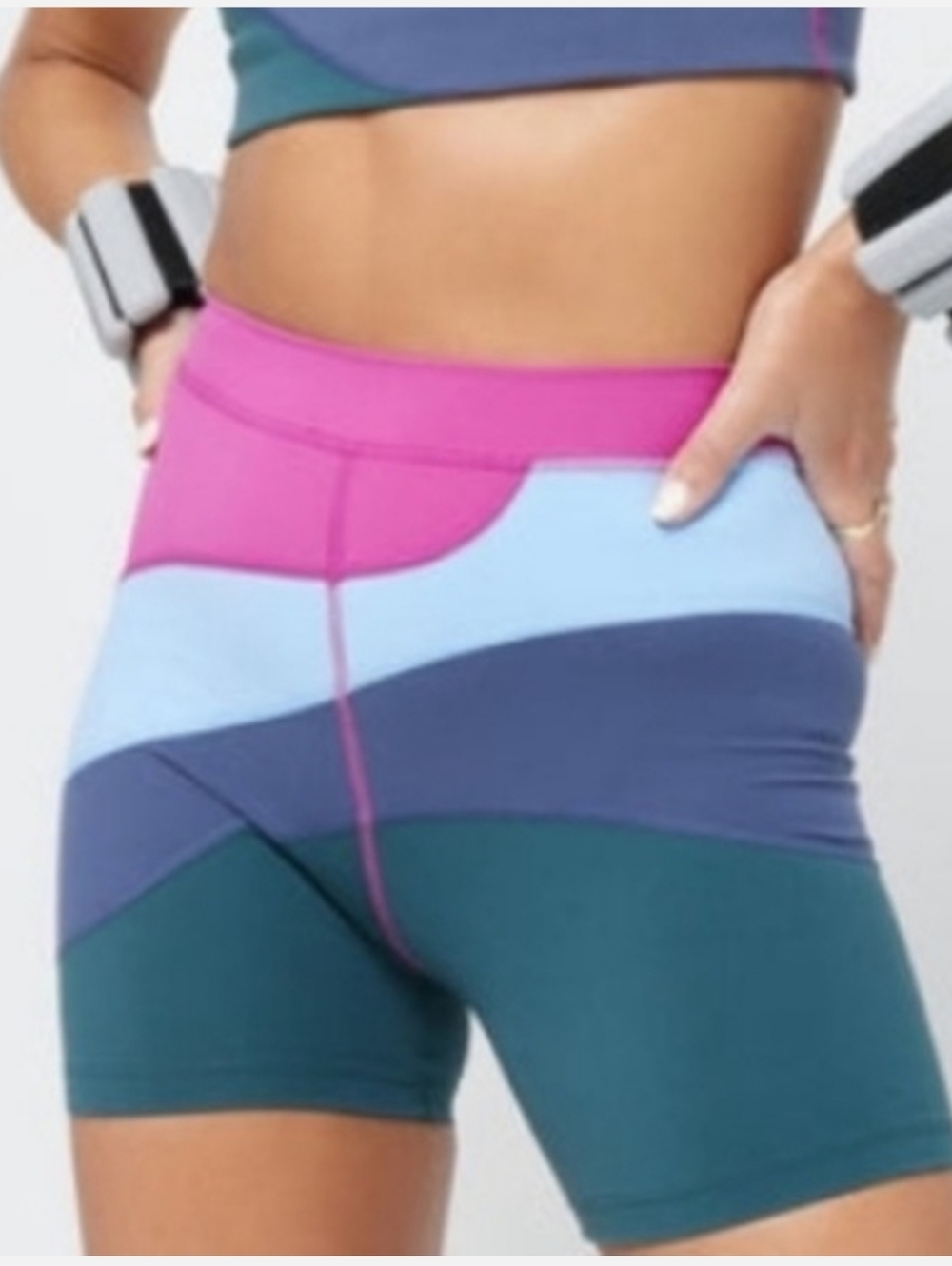 L*Space New Heights Colorblock Biker Shorts - Size Small